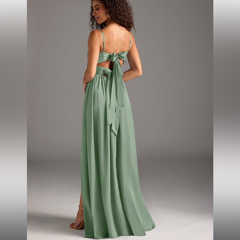 Azazie matcha Maxi Dress with Slit - Picture 2 of 2